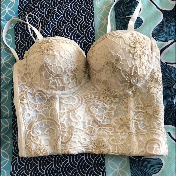 Tops - White and gold Corset